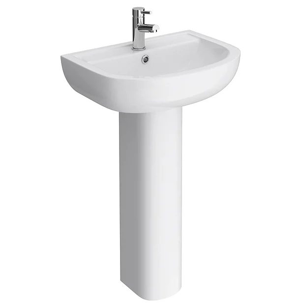 Cruze Bathroom Cruze Basin With Full Pedestal (550mm Wide - 1 Tap Hole) 4 Cruze Bathroom Cruze Basin With Full Pedestal (550mm Wide - 1 Tap Hole) - Image 2
