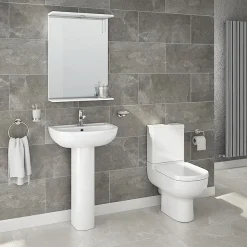 Cruze Bathroom Cruze Basin With Full Pedestal (550mm Wide - 1 Tap Hole)
