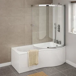 Cruze Bathroom Cruze Shower Bath Enclosure - 1700mm P-Shaped Inc. Screen + Panel -Croydex shop cruzeshowerbathenclosuredetail2
