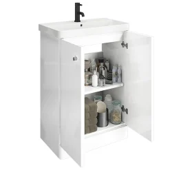 Cruze Bathroom Cruze 600 Curved Floorstanding Vanity Unit + Close Coupled Toilet -Croydex shop crz6fscc d1