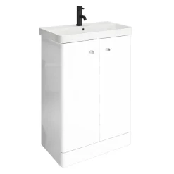 Cruze Bathroom Cruze 600 Curved Floorstanding Vanity Unit + Close Coupled Toilet -Croydex shop crz6fscc d2