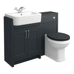 Chatsworth Traditional Graphite Semi-Recessed Vanity Unit + Toilet Package -Croydex shop csr600wcblk d4