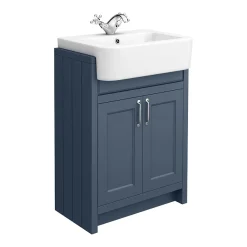 Chatsworth Traditional Blue Semi-Recessed Vanity Unit + Toilet Package -Croydex shop csr600wcblu d1