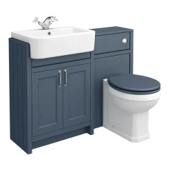 Chatsworth Traditional Blue Semi-Recessed Vanity Unit + Toilet Package -Croydex shop csr600wcblu d4