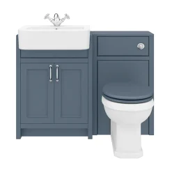 Chatsworth Traditional Blue Semi-Recessed Vanity Unit + Toilet Package -Croydex shop csr600wcblu d5