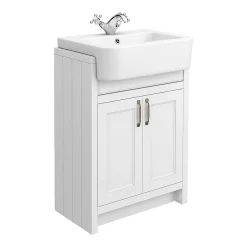 Chatsworth Traditional White Semi-Recessed Vanity Unit + Toilet Package -Croydex shop csr600wcwht d1