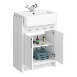 Chatsworth Traditional White Semi-Recessed Vanity Unit + Toilet Package -Croydex shop csr600wcwht d5