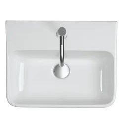 Crosswater Navona Gloss White Square Wall Mounted / Counter Top Basin - 1 Tap Hole