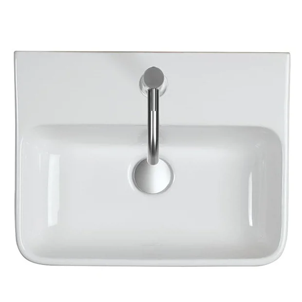 Crosswater Navona Gloss White Square Wall Mounted / Counter Top Basin - 1 Tap Hole 3 Crosswater Navona Gloss White Square Wall Mounted / Counter Top Basin - 1 Tap Hole