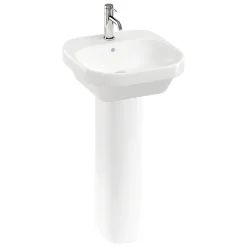 Britton Bathrooms Curve2 450mm 1TH Basin With Full Pedestal