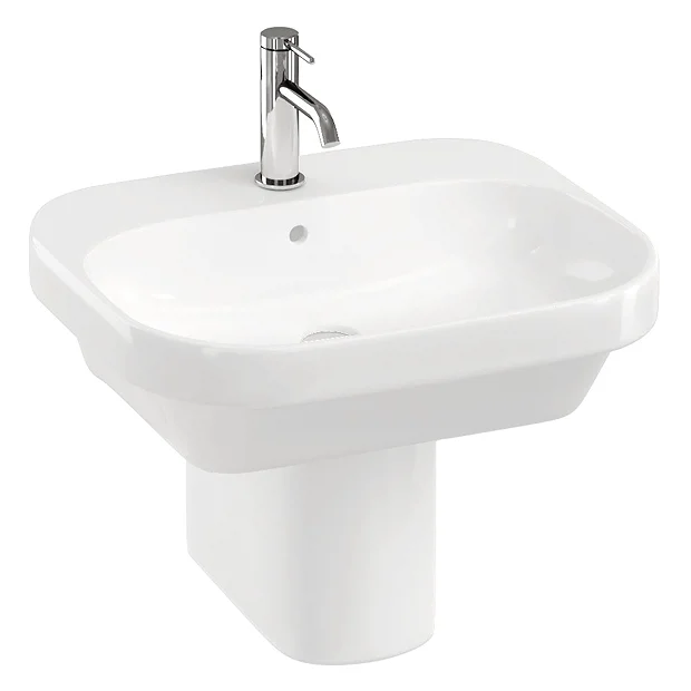 Britton Bathrooms Curve2 550mm 1TH Basin With Semi Pedestal 4 Britton Bathrooms Curve2 550mm 1TH Basin With Semi Pedestal - Image 2