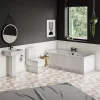Victorian Plumbing Cubo Modern Square Close Coupled Toilet + Soft Close Seat -Croydex shop cubcc detail02