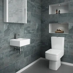 Victorian Plumbing Cubetto 340 X 295mm Wall Hung Small Cloakroom Basin 1TH -Croydex shop cubettowallhungsmallcloakroombasin1thd1