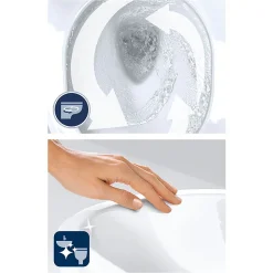 Grohe Cube Ceramic Rimless Wall Hung Toilet With Soft Close Seat + FREE TOILET ROLL HOLDER -Croydex shop cubwhwc d1