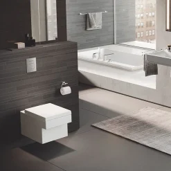 Grohe Cube Ceramic Rimless Wall Hung Toilet With Soft Close Seat + FREE TOILET ROLL HOLDER -Croydex shop cubwhwc detail4