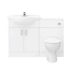 Cove 1150mm Vanity Unit Cloakroom Suite (Gloss White - Depth 300mm) -Croydex shop cv1150cs n d1