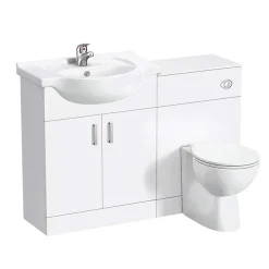 Cove 1150mm Vanity Unit Cloakroom Suite (Gloss White - Depth 300mm) -Croydex shop cv1150cs nd1