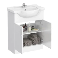 Cove 1150mm Vanity Unit Cloakroom Suite (Gloss White - Depth 300mm) -Croydex shop cv1150csd1