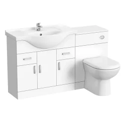 Cove 1320mm Vanity Unit Suite + Tap (High Gloss White - Depth 330mm) -Croydex shop cv1320bst d5 580226