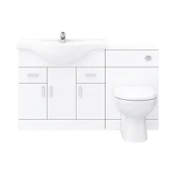 Cove 1320mm Vanity Unit Suite + Tap (High Gloss White - Depth 330mm) -Croydex shop cv1320bst d5 580228