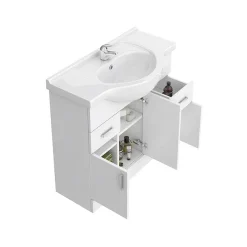 Cove 1320mm Vanity Unit Suite + Tap (High Gloss White - Depth 330mm) -Croydex shop cv1320bst d6 580227
