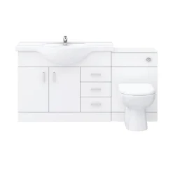 Cove 1520mm Vanity Unit Bathroom Suite (High Gloss White - Depth 330mm) 13 Cove 1520mm Vanity Unit Bathroom Suite (High Gloss White - Depth 330mm) -Croydex shop cv1520bs d4