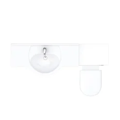 Cove 1520mm Vanity Unit Bathroom Suite (High Gloss White - Depth 330mm)