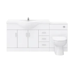 Cove 1700mm Vanity Unit Suite + Tap (High Gloss White - Depth 330mm) -Croydex shop cv1700bst n d5