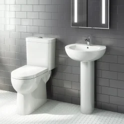 Cove 550mm Basin And Full Pedestal Set - 1 Tap Hole