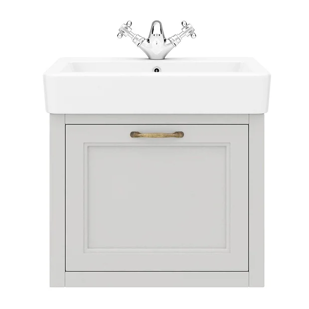 Chatsworth Wall Hung Grey Vanity With Brass Handle & Low Level Toilet 5 Chatsworth Wall Hung Grey Vanity With Brass Handle & Low Level Toilet - Image 3