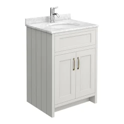 Chatsworth White Marble Traditional Grey Vanity Unit + Toilet Package -Croydex shop cwm610wcgry n d2