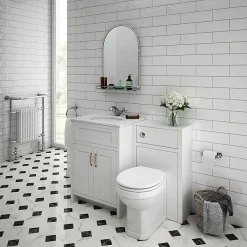 Chatsworth White Marble 610mm Traditional White Vanity Unit + Toilet Package -Croydex shop cwm610wcwht l