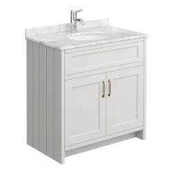 Chatsworth White Marble 810mm Traditional Grey Vanity Unit + Toilet Package -Croydex shop cwm810wcgry d7