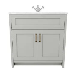 Chatsworth White Marble 810mm Traditional Grey Vanity Unit + Toilet Package -Croydex shop cwm810wcgry n d1