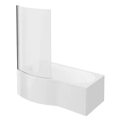 Cruze Bathroom Cruze B-Shaped Shower Bath Suite - 1700mm With White Vanity Unit And Toilet -Croydex shop czsbs17d2