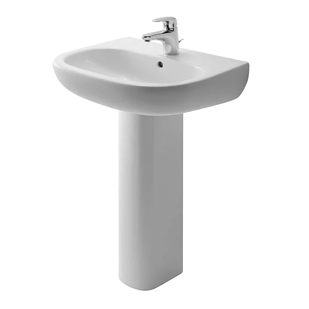 Duravit D-Code 1TH Basin + Full Pedestal 4 Duravit D-Code 1TH Basin + Full Pedestal - Image 2