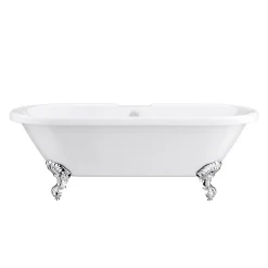 Victorian Plumbing Duke High Level Bathroom Suite + Roll Top Bath -Croydex shop dhlrts d2
