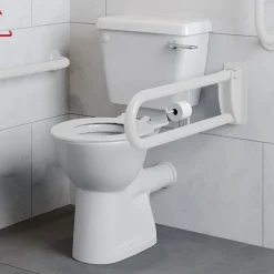 Milton Accessible Bathroom Milton Doc M Pack - Accessible Bathroom Toilet, Basin + White Grab Rails