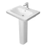 Duravit DuraStyle 650mm Washbasin + Full Pedestal -Croydex shop dsf650thfp l