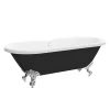 Victorian Plumbing Duke Black 1695 Double Ended Roll Top Bath W. Ball + Claw Leg Set -Croydex shop dukeblack1695doubleendedrolltopbathnd1