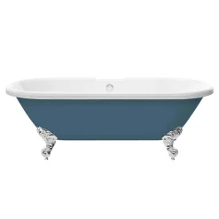Victorian Plumbing Duke Blue 1695 Double Ended Roll Top Bath W. Ball + Claw Leg Set 10 Victorian Plumbing Duke Blue 1695 Double Ended Roll Top Bath W. Ball + Claw Leg Set -Croydex shop dukeblue1695doubleendedrolltopbathd1