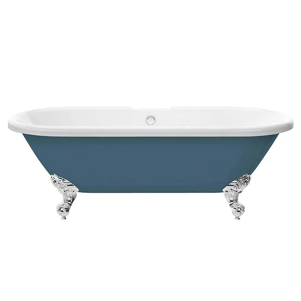Victorian Plumbing Duke Blue 1695 Double Ended Roll Top Bath W. Ball + Claw Leg Set 5 Victorian Plumbing Duke Blue 1695 Double Ended Roll Top Bath W. Ball + Claw Leg Set - Image 3