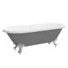 Victorian Plumbing Duke Grey 1695 Double Ended Roll Top Bath W. Ball + Claw Leg Set -Croydex shop dukegrey1695doubleendedrolltopbathd6