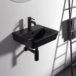 Ideal Standard Connect Air Cube Silk Black 400mm Wall Mounted / Vanity Basin -Croydex shop e0307v3.ai5
