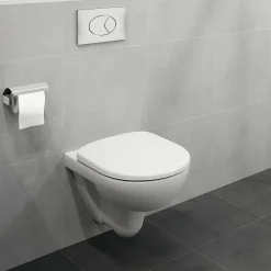 Twyford Bathroom Twyford E100 Round Wall Hung WC + Soft Close Seat