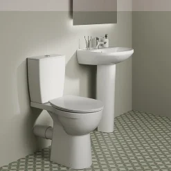 Ideal Standard Eurovit+ Comfort Height Close Coupled Toilet With Soft Close Seat -Croydex shop e218401 d2