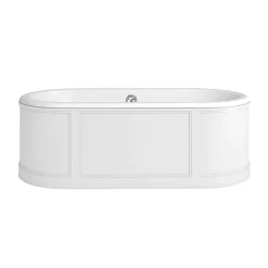 Urlington Bathroom Burlington London 1800mm Bath With Curved Surround & Waste - Matt White -Croydex shop e22w l