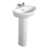 Armitage Shanks Sandringham 21 48cm Corner Basin & Pedestal -Croydex shop e894101 l