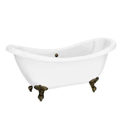 Victorian Plumbing Earl 1750 Double Ended Roll Top Slipper Bath + Antique Brass Leg Set -Croydex shop earl1750ab detail01