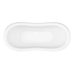 Victorian Plumbing Earl 1750 Double Ended Roll Top Slipper Bath + Brushed Brass Leg Set -Croydex shop earl1750bb d3